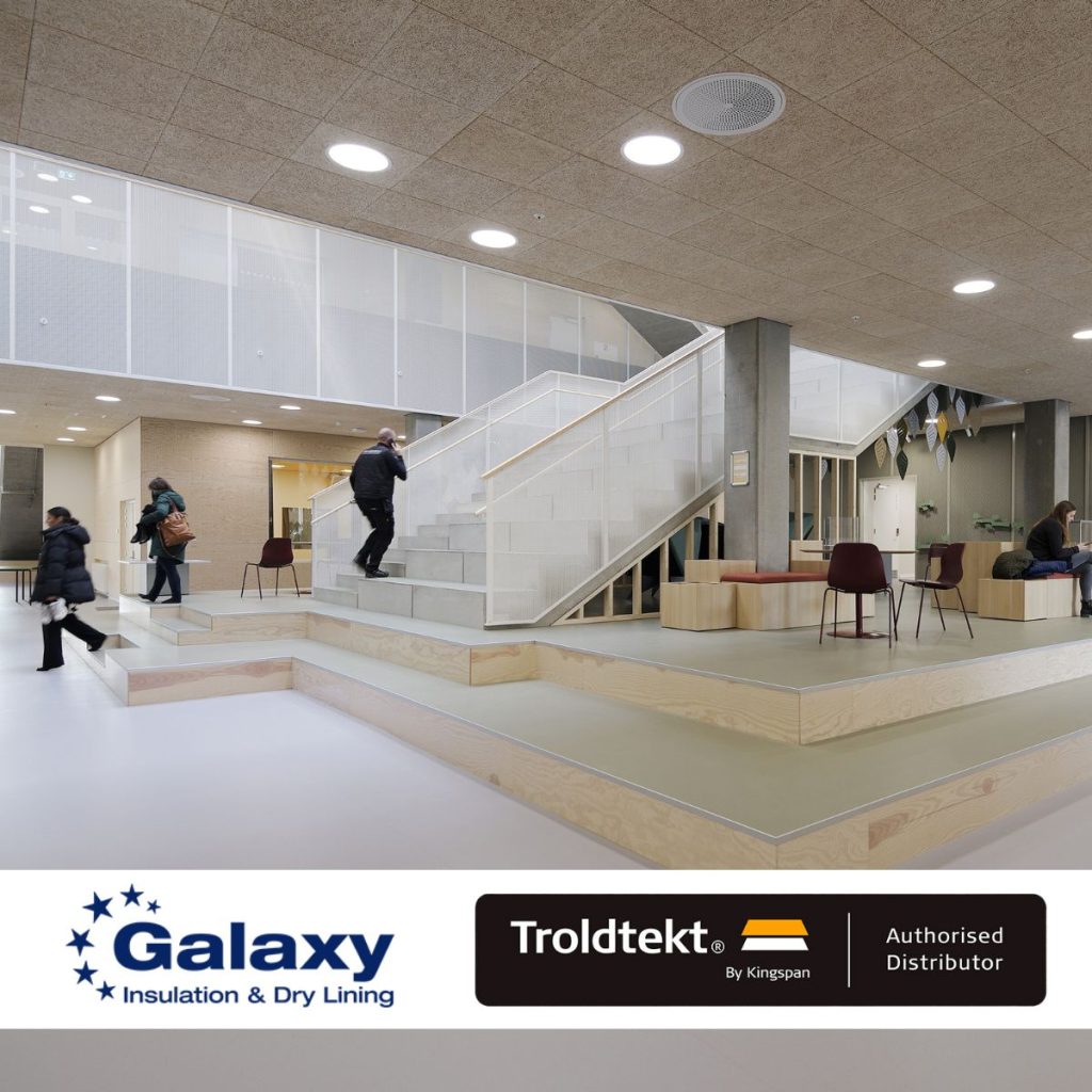  Troldtekt® Provides You  With Good Acoustics like this bustling corridors packed with school kids yet the scene is peaceful thanks to its quiet acoustics